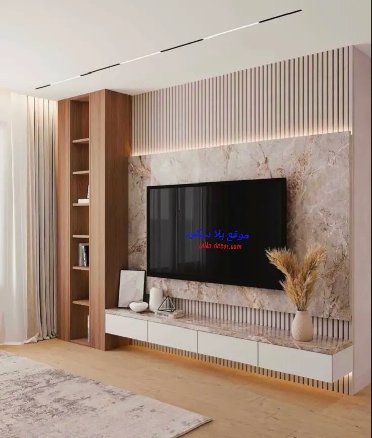 ديكورات خشب للتلفزيون المعلق 2024